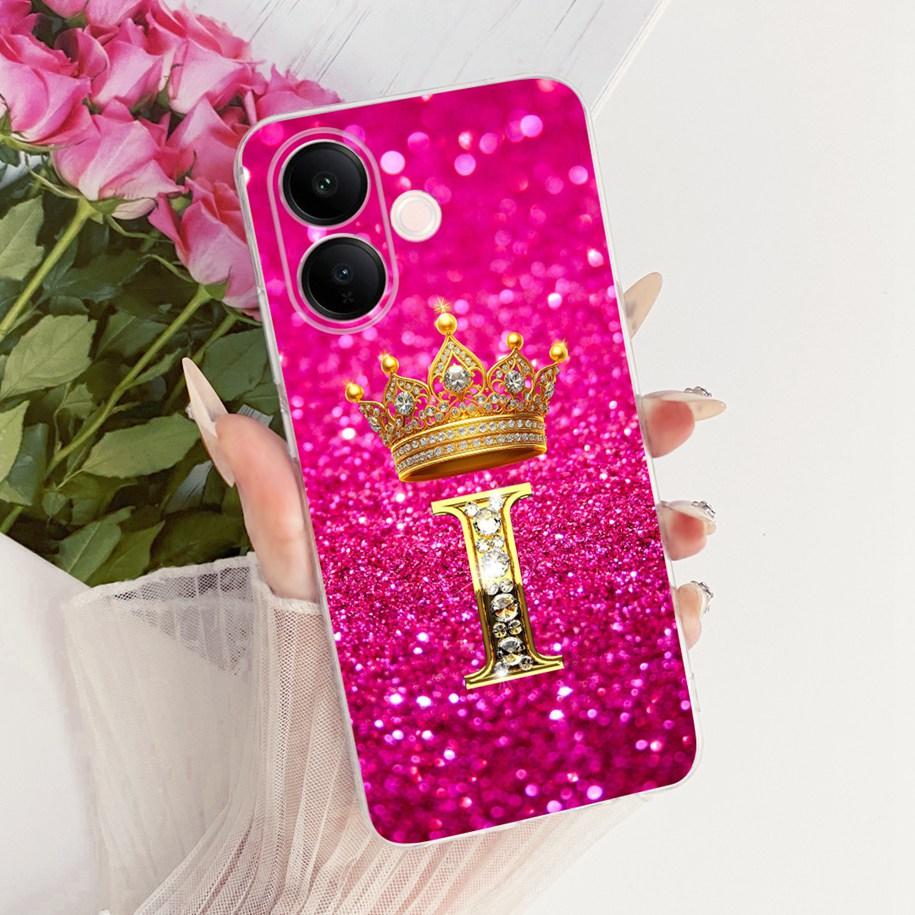 For Vivo V60 Lite 4G Case V2530 Cute Letters Crown Soft Slim Silicone Back Cover For Vivo V60 V 60 V60Lite 5G T4 Pro 2025 Bumper