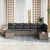 Garden Sofa Set with Cushions and Storage 8 Pcs Grey Poly Rattan