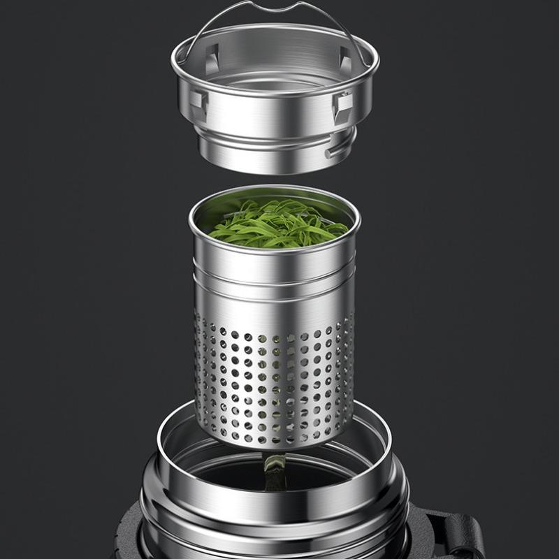 Stainless Steel Vacuum Flasks Outdoor Travel 1.5L Straight Cup Thermos for Hot Coffee Portable Keep Cold Insulated Water Bottle