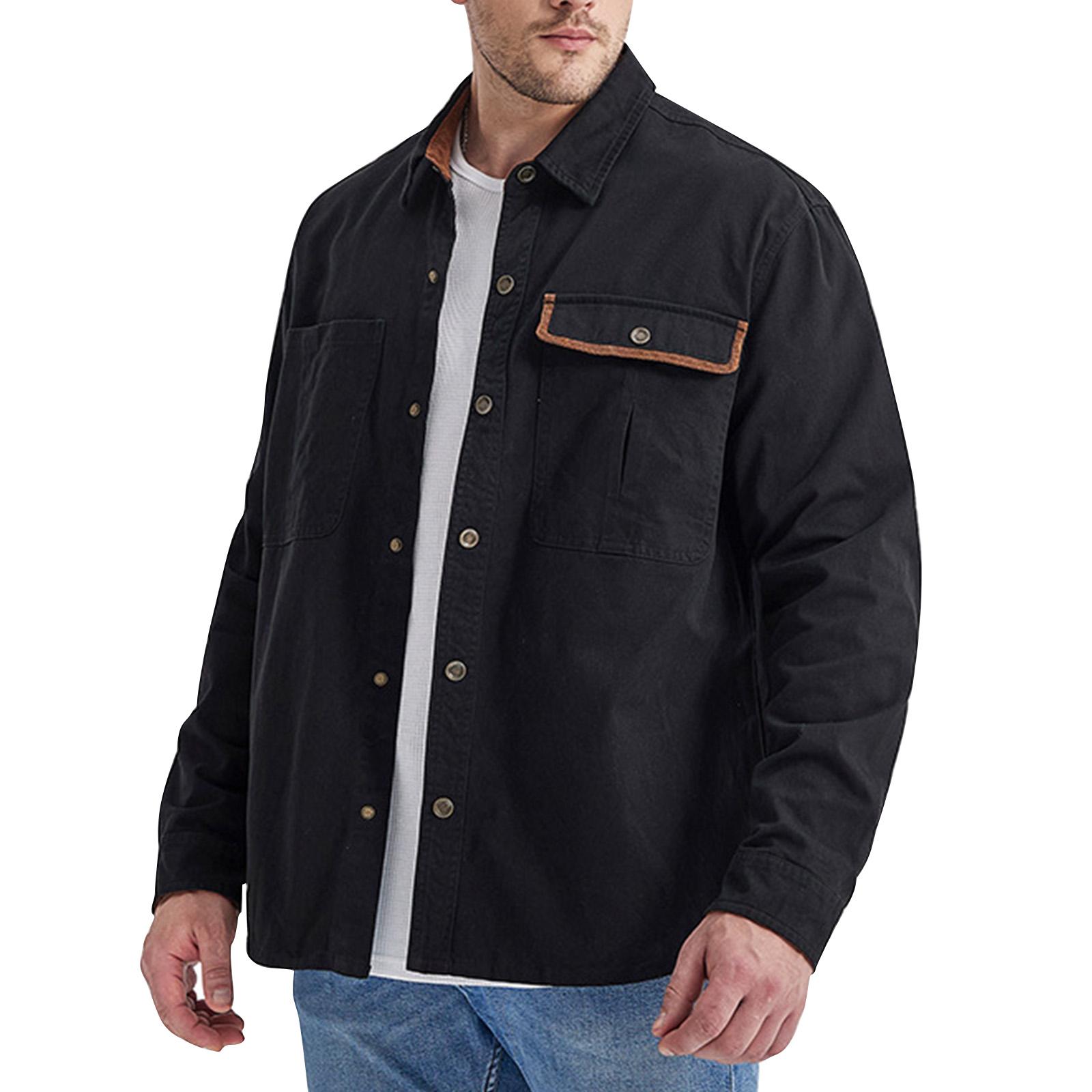 

Men s Solid Pocket Work Shirt Men s Casual Fashion Trucker Shirt L