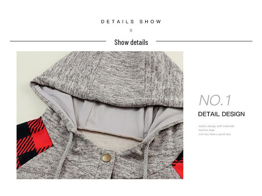 Shiying Plaid Color Block Waffle Sweatshirt - Women's Casual Autumn/Winter Button Top