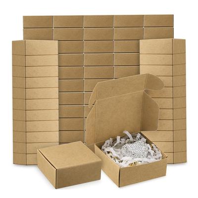 10 Pièces Petites Boîtes Cadeaux en Papier Kraft 5,5 cm x 5,5 cm x 2,5 cm pour Ornements Boucles d'Oreilles Bijoux Emballage Boîtes en Carton