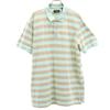 Border Pattern Short Sleeve Polo Shirt L Mint System Fawn Men's Used