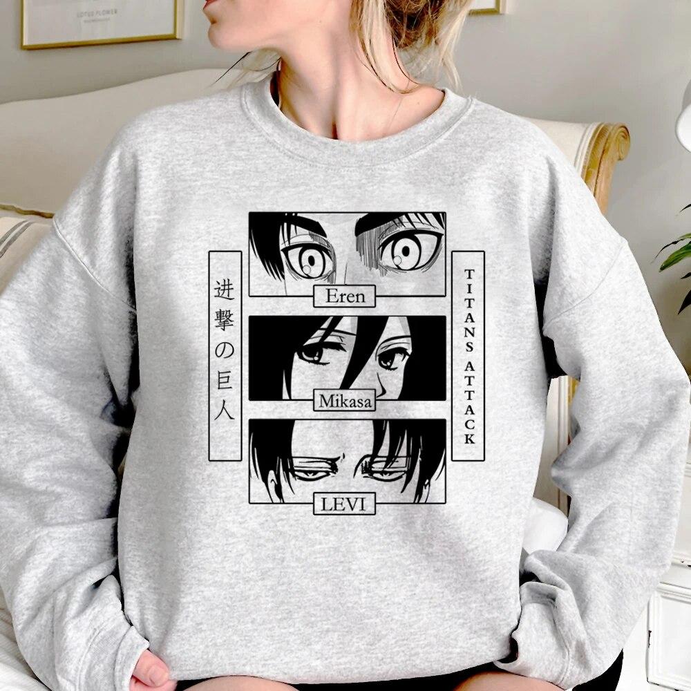 Атака Титанов Эрен толстовки женские корейский стиль аниме уличная винтажные толстовки — фото 18