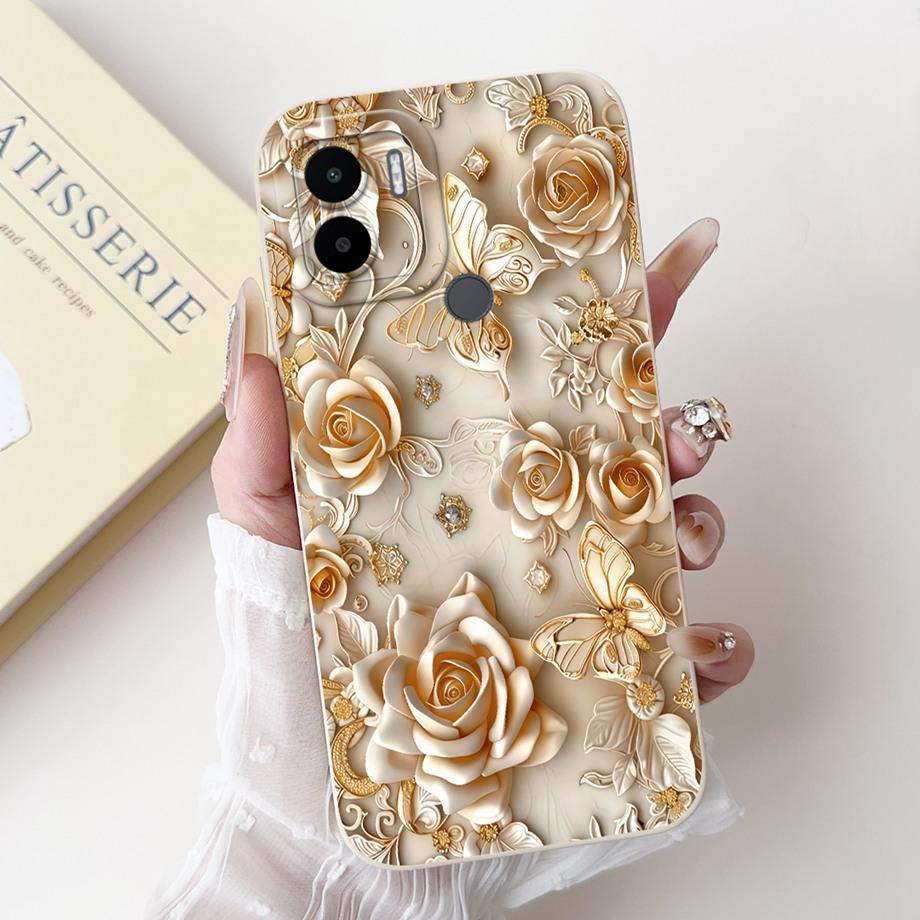 Case For Xiaomi Redmi A1+ A2+ A1 A2 A3 A3X A3 Pro Funda Redmi A5 A4 With Heart Bowknot Floral Flower Motif Cover Soft Silicone