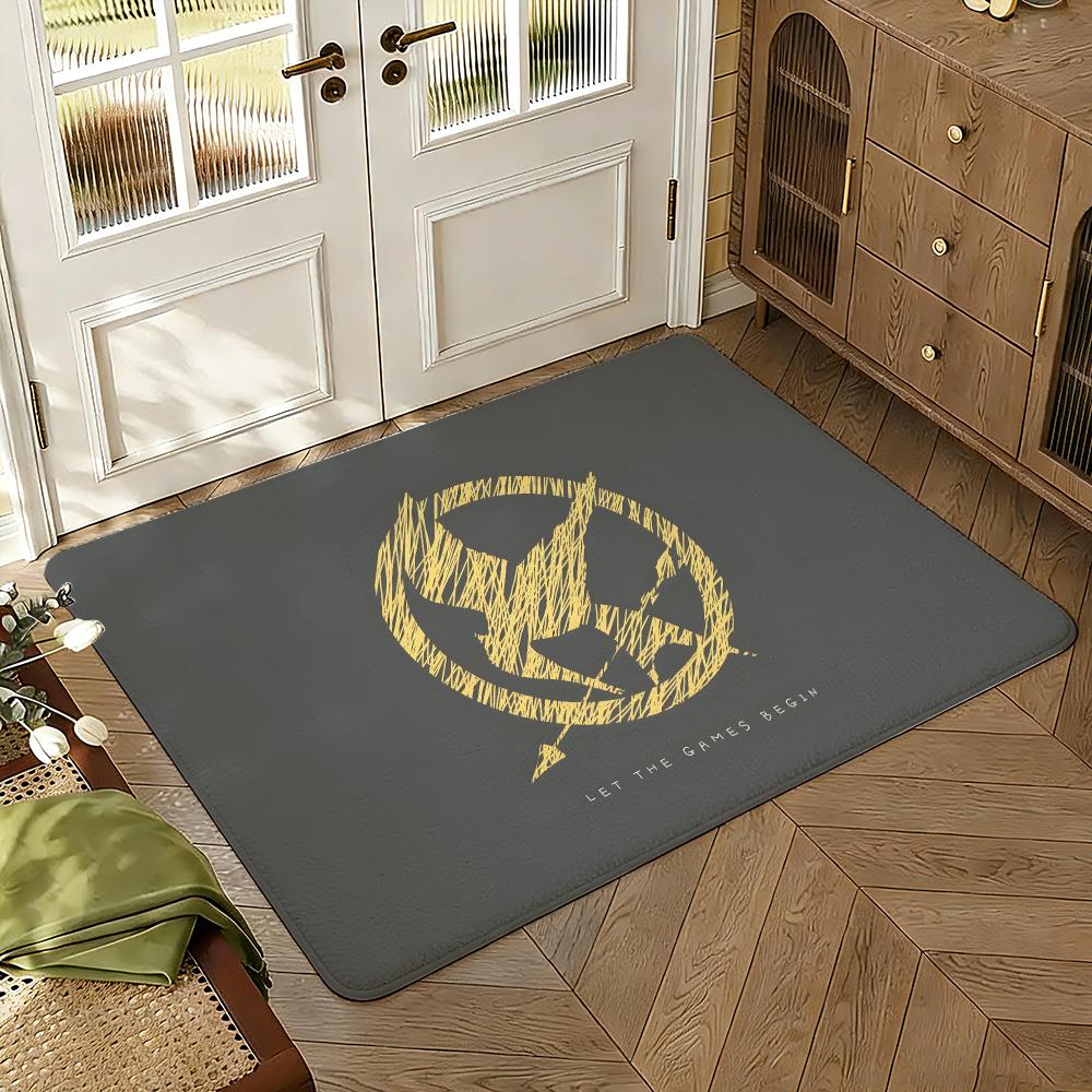 Film The H-Hunger Games Floor Mat Soft Thickened Absorbent Non-Slip Bedroom Living Room Door Mat Home Decor Flannel Rugs