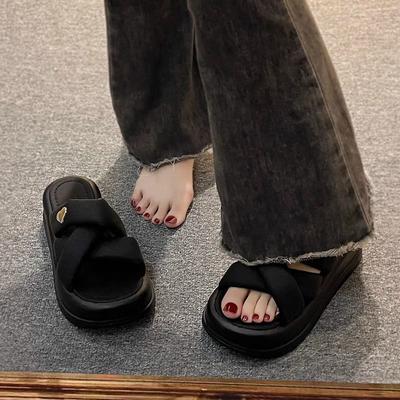 Mode Damesschoenen Dames Slippers Buiten Beige Sandalen met Hak Luxe Slides Platform 2025 Zwart Zomer Plat Designer Mode