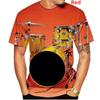 Fashionable Jazz Drum 3D Printed T-shirt Funny DJ Rock Short Sleeve Top Summer Casual Fashion Music Style Round Neck Clothing