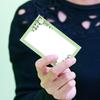 50pcs, green flower blank message cards, pocket cards, business cards, blank greeting cards, small business supplies, gift tags