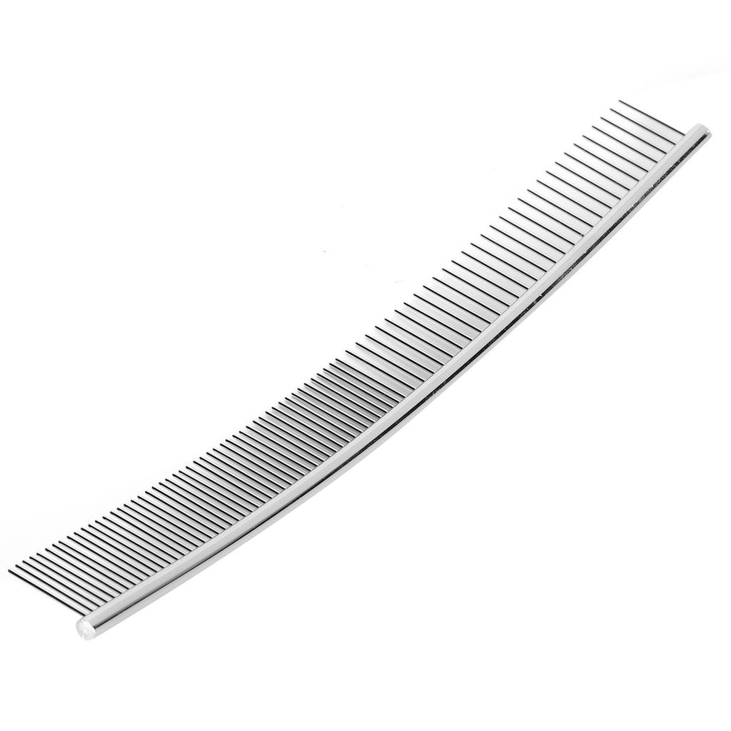 Dogs Curved Comb Stainless Steel Pet Grooming Opening Knot Comb Hairs Removal BrushHalf Thin Half Dense, Curved Row Comb