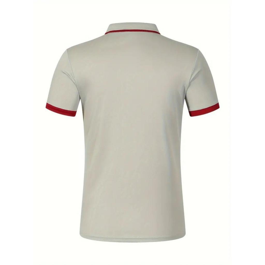 Fashion Men's Summer New Chest Fake Pockets Splicing Colour Blocking Casual Sports Polo Shirt Tops
