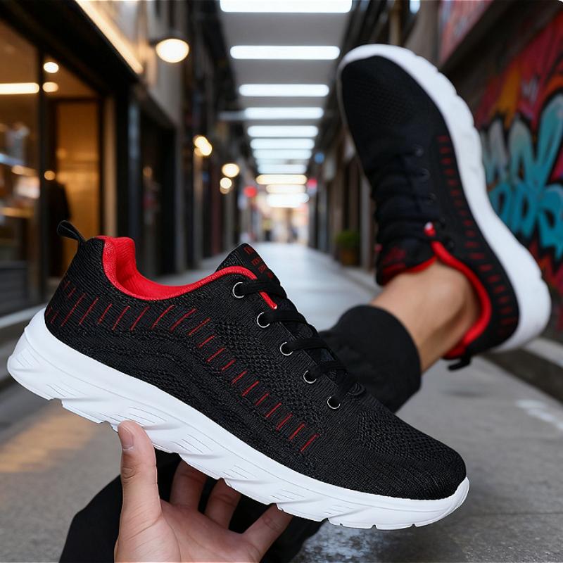 Knit Running Sneakers Man Comfortable Trend Causal Versatile Shoe Breathable Lightweight Non-slip Soft Sole Walking sports shoes