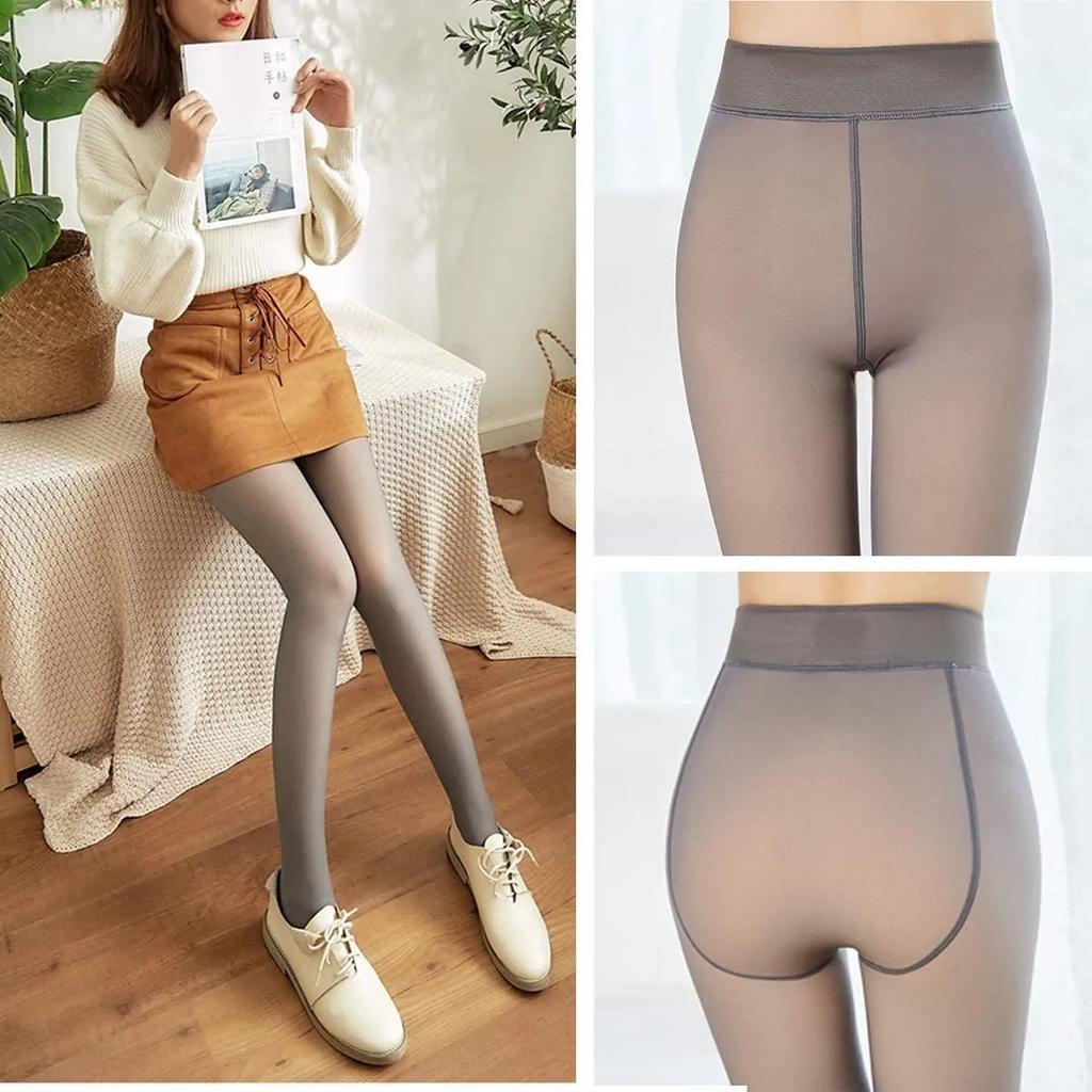 Black Imitation Skin Women Tights 