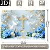 Golden Cross White Dove My First Communion Background Girl Boy Baby Christening Party Baby Shower Decoration Background Props