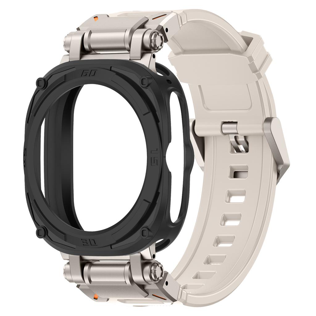 Case+Strap For Samsung Galaxy Watch 7 Ultra Soft TPU Silicone Band Metal Case for Samsung Galaxy Watch 7 Ultra No Gaps Bracelet
