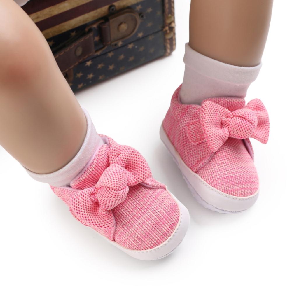 

Для новорожденных девочек, весна, лето, осень, парусиновая модельная обувь принцессы с бантом на плоской подошве, нескользящие первые ходунки 1/S