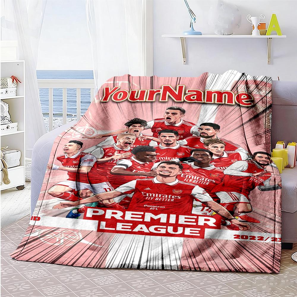 Arsenal Personalized Name Blanket Lightweight Customizable Blanket Warmthful Decor Great for Office Bedding Couch Chair All-Season Use