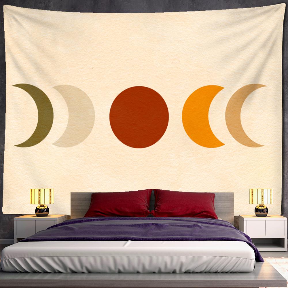 Sunrise Illustration Tapestry Wall Hanging Psychedelic Witchcraft Nature Landscape Aesthetics Room Home Art Decor