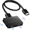 avedio links HDMI Splitter 4K@60Hz, HDMI Splitter 1 in 2 Out, HDMI Splitter for 2 Same Screen Only Mirror Screens, Support 3D Dol-by Vision Atmos