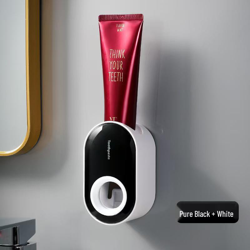 Wall-Mounted Automatic Toothpaste Dispenser & Toothbrush Holder