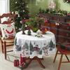 New Christmas Round Tablecloth Red Waterproof and Dustproof Holiday Decoration Table Cloth Stain Resistant and Wrinkle Resistant