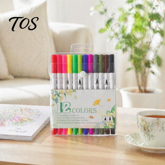 Double-ended Markers Drawing Set, with Brush And Fine Point Tips, Washable Art Supplies for School Water-soluble Ink Supplies, Hand-Drawn Creation
