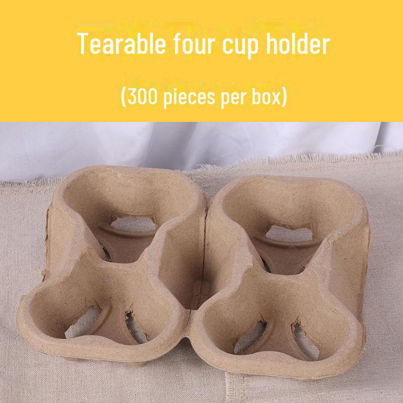 Enhanced Milk Tea Cup Holder: Tearable Into 2 or 4 Sections, Perfect for Beverages and Pulp.