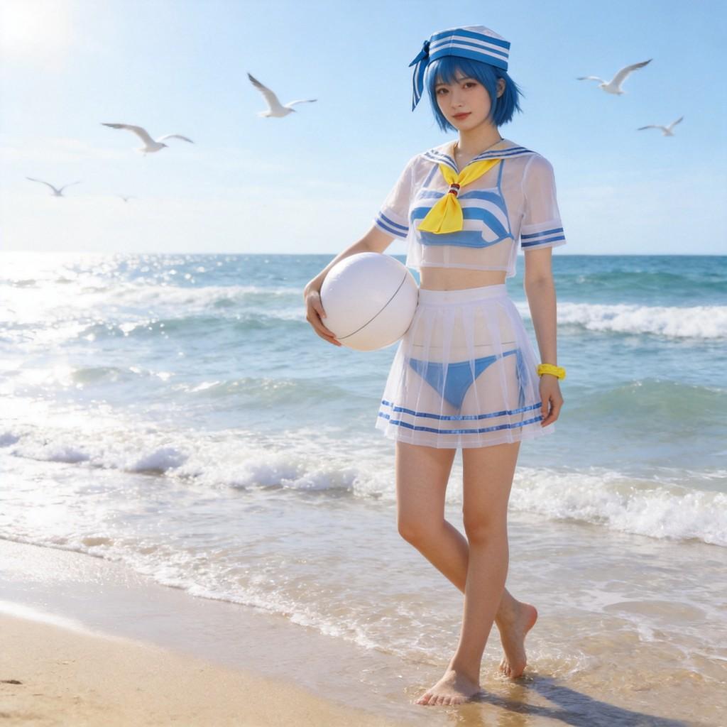 Re Life In A Different World From Zero Cosplay Costume Sailor Swimsuit For Anime Role Play Summer