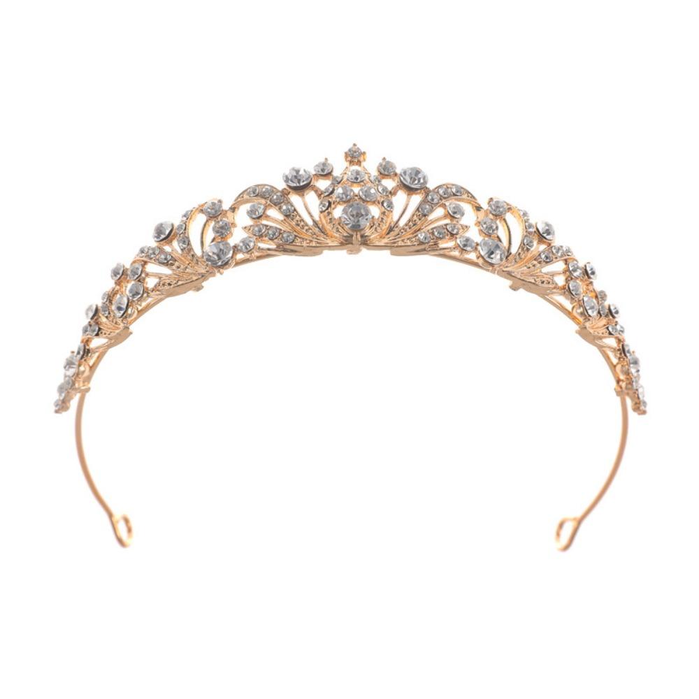 

Rhinestones Bride Crowns Elegant Queen Crowns Shimmering Princess Tiaras Receptions золотий