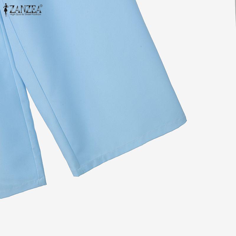 ZANZEA Women Long Sleeve Blouse and Pants Casual Two Piece Suit Sets