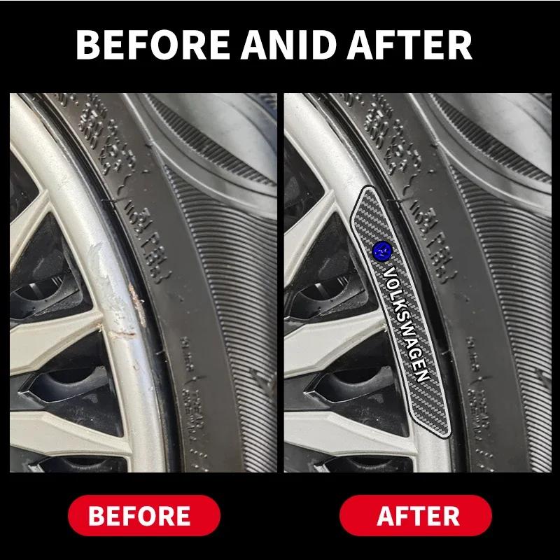 RFKNG1 4Pcs Car Wheel Badge Sticker Emblem Decoration For VW Golf Tiguan Jetta Transporter Passat T5 Polo Touran Scirocco Arteon