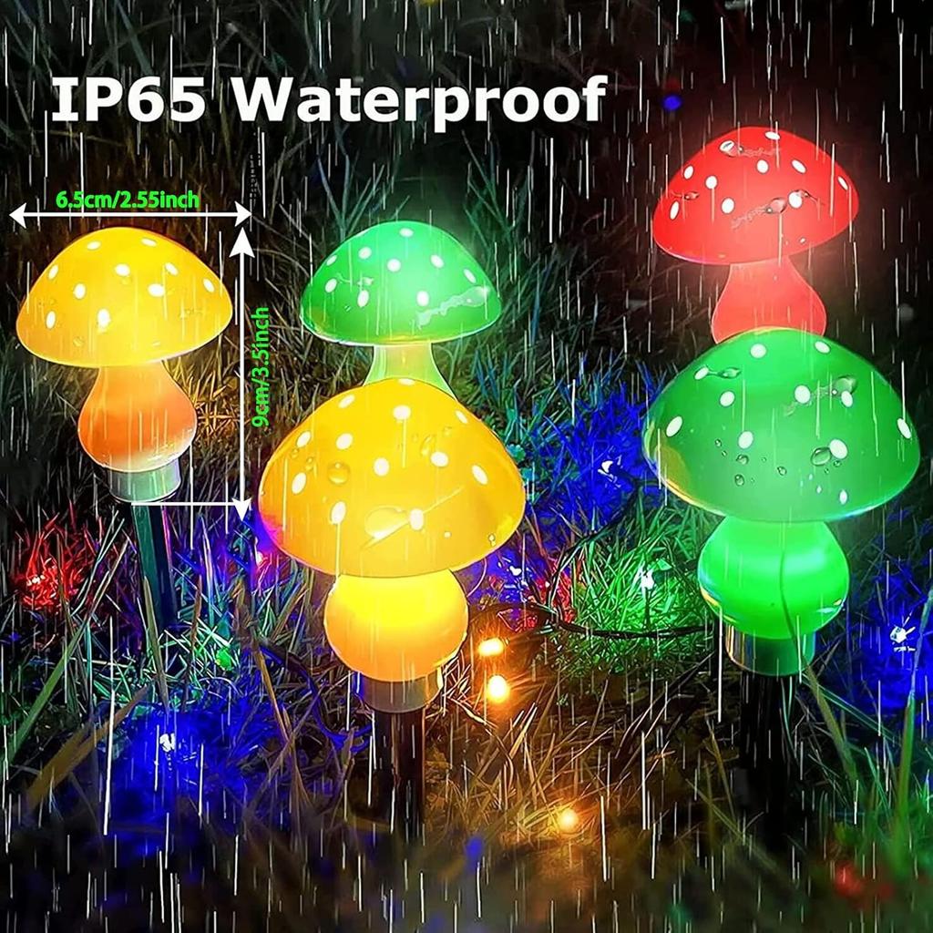 Upgraded Outdoor Solar Garden Lights, 8 Pack 50 LED Mushroom Outdoor 8 Modes 23ft Waterproof Solar Powered Landscape Cute Fairy String Light for Yard