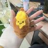 Funny Roasted Sweet Potato Plush Keychain Mini Simulated Food Stuffed Charm for School Bag Classmate Gift
