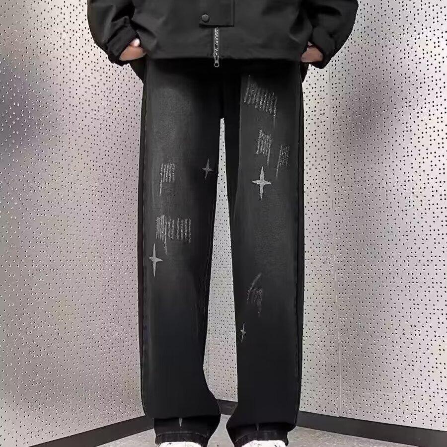 Amerikanische Retro-Blaue Jeans Herren Frühling und Herbst Gerade Locker Lässige Hosen Trendige High-Street-Hosen Neu