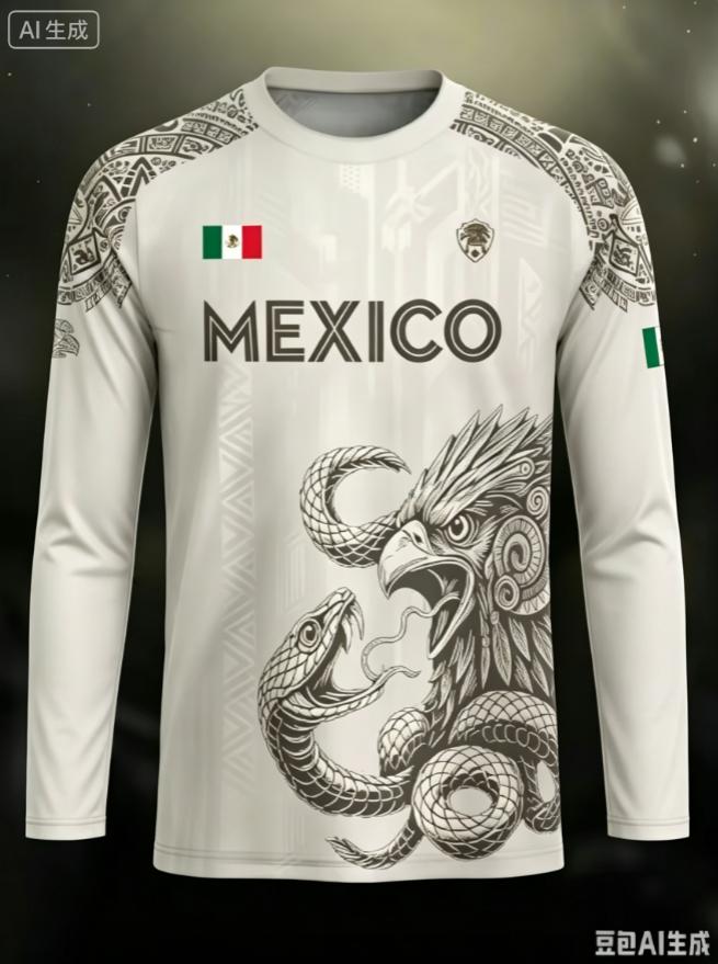 3D Printed Long-sleeved T-shirt 2026 Mexican Football Jersey Men's Top Women's T-shirt Breathable and Quick-drying Sports Wear