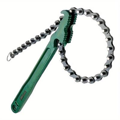 1 Stück Stahl Schwerlast Kettenrohrschlüssel Werkzeug, Verstellbarer Griffschlüssel mit Ergonomischem Griff zur Entfernung von Ölfiltern und Rohrfittings