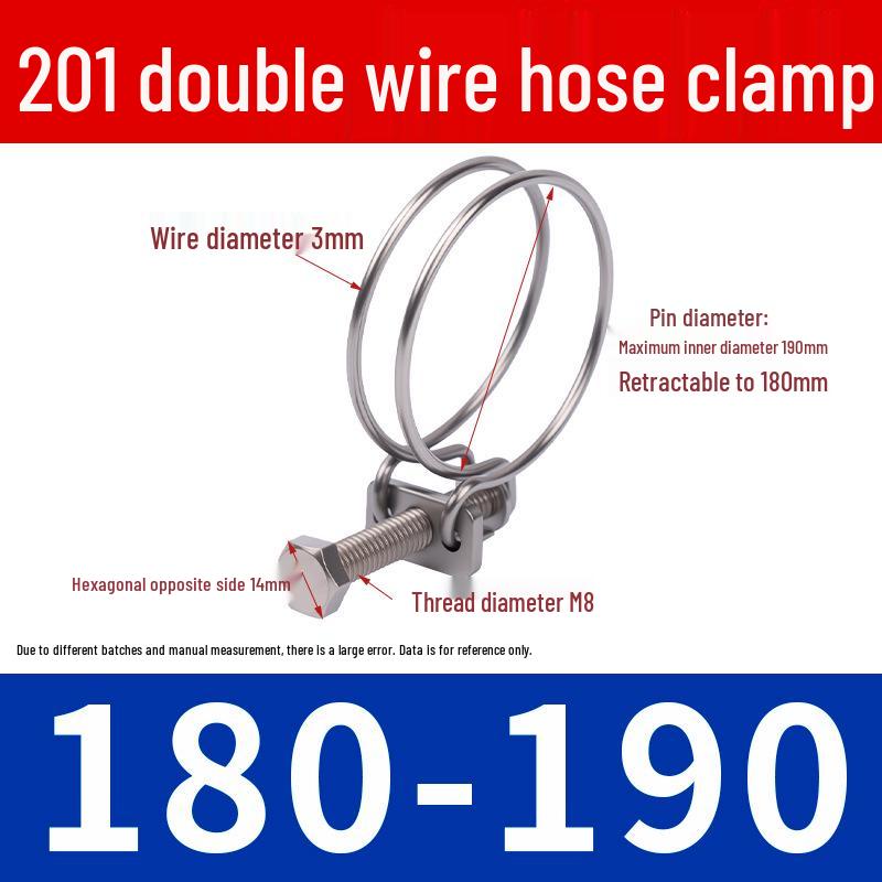 Doppeldraht-Schlauchschelle aus Edelstahl für Feuer-, Wasser-, Gasleitungen - Verdickt