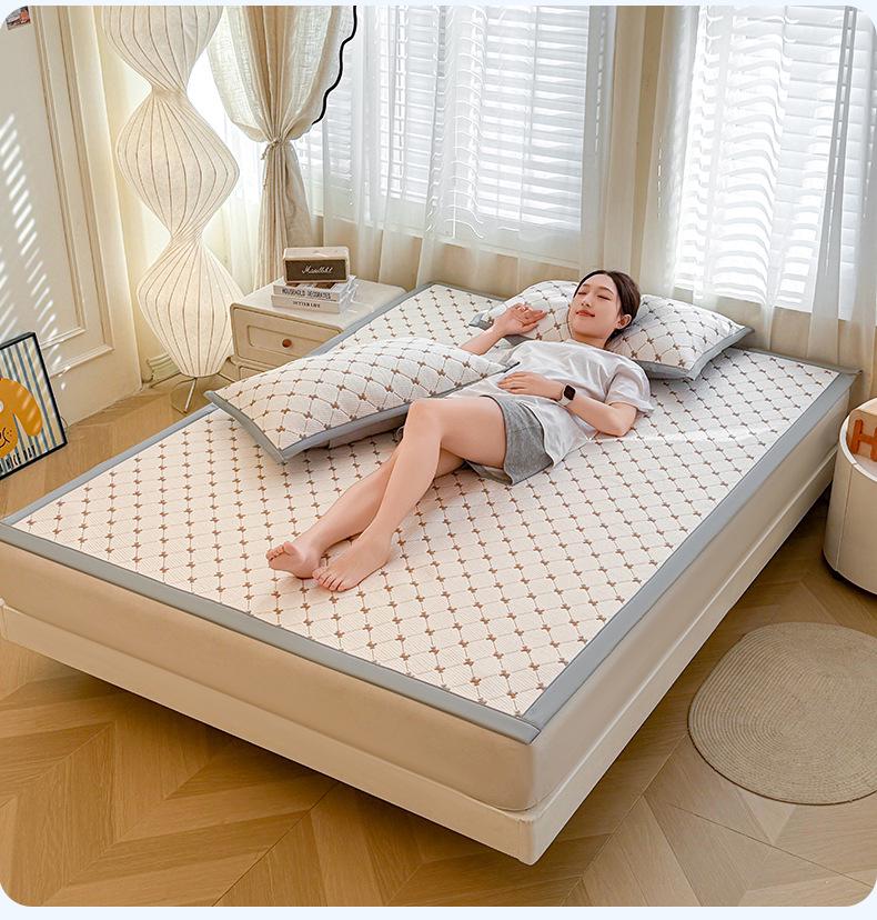 A-Class Ice Bean Cool Mat Set: Washable, Soft, Single Dorm Mat, 3-Piece for Home Use
