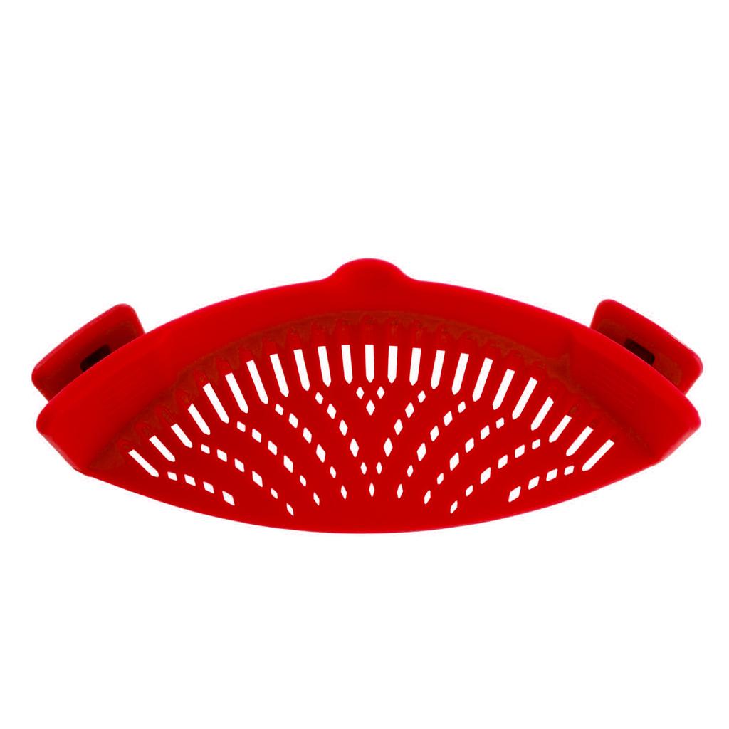 1Pc Silicone Clip on Strainer for Pasta Meat Vegetables Fruit, - Fit All Pots and Bowls