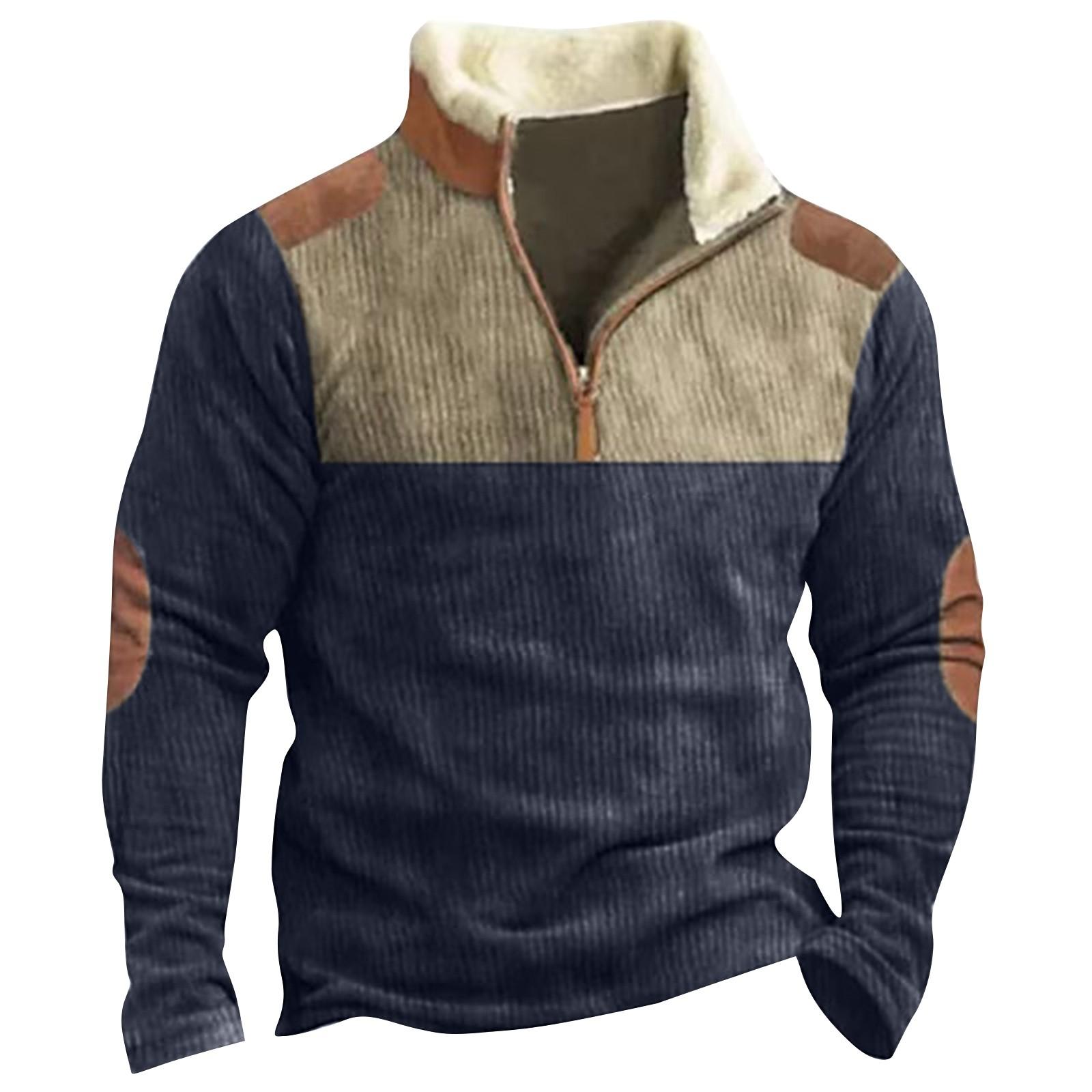 

Весенняя и мужская толстовка с воротником-стойкой — это повседневные свитера для активного отдыха, топы XXXL тёмно-синий