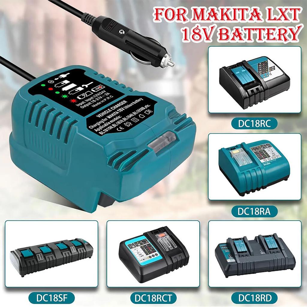DC 12V/24V Li-Ionen-Akku Mini Kompaktes Autoladegerät Zigarettenanzünderstecker Mit LED Für Makita 18V LXT Akku BL1860 BL1830