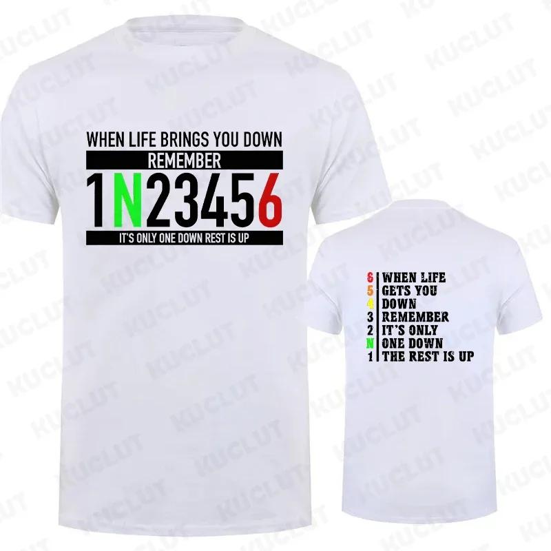 Motorcycle Gear Graphic T Shirts for Men Classic Male Tshirts When Life Gets You Down Print Tees Men Oversized Y2k Clothing