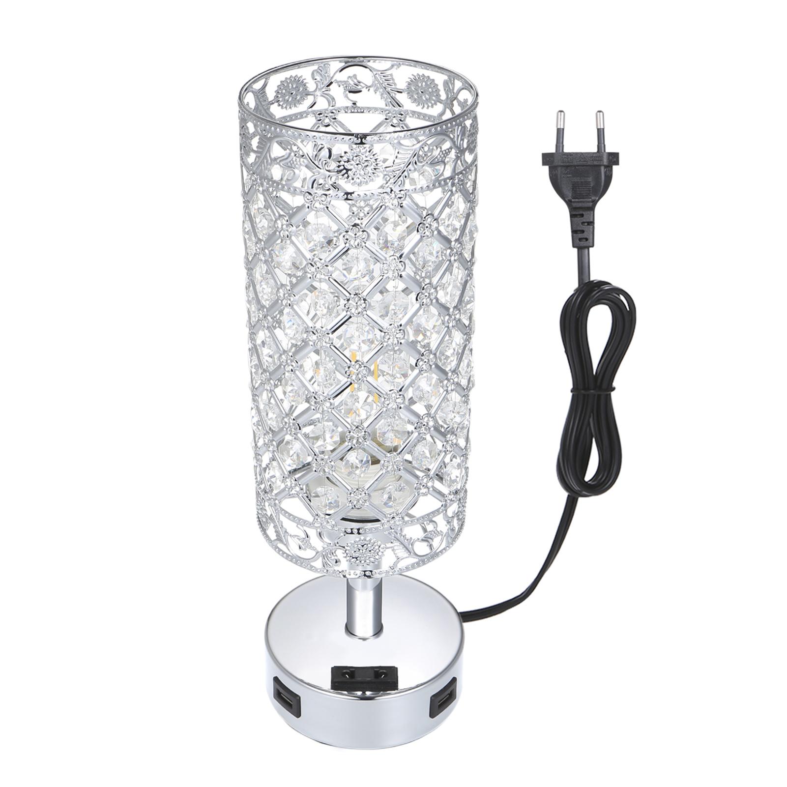 

Прикроватная настольная лампа Tomshine Touching Control с двойным USB-портом для зарядки и трехсторонней розеткой переменного тока с регулируемой яркостью EU Plug