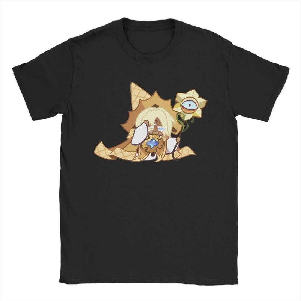 

Футболки Cookie Run Kingdom для мужчин с Чистым Ванильным Печеньем, повседневные футболки из 100% хлопка с круглым вырезом и коротким рукавом, топы больших размеров XXXXXL чёрный