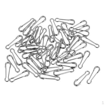 50Pcs Silver Carp Fishing Quick Change Swivels Clips Snaps High Speed Lure Links Tackle