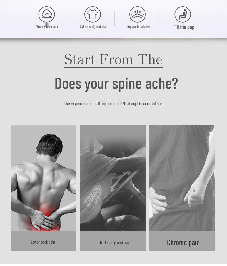 Car Lumbar Support: Memory Foam Backrest & Neck Pillow for Long-Lasting Comfort