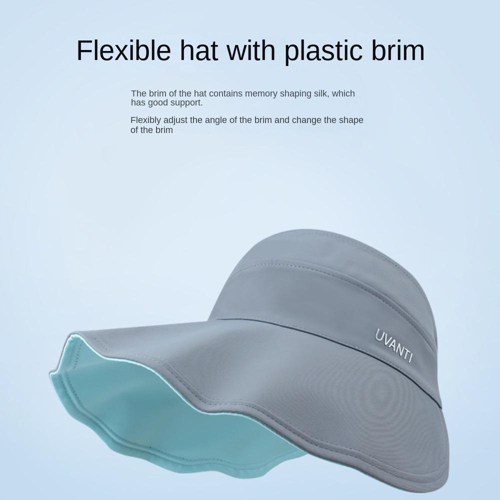 

UV-proof Sunscreen Hat Double Sided Wearable Foldable Hat Breathable Big-brim Beach Hat сірий
