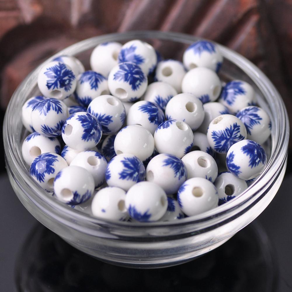 

20 шт. Круглые бусины-разделители из керамического фарфора с цветочными узорами, 10 мм, 12 мм, лот для DIY поделок, браслетов, аксессуары для изготовления ювелирных изделий 10mm-20pcs