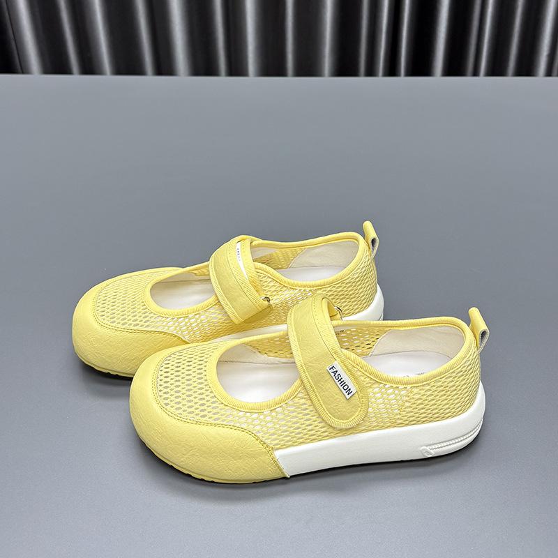 Mary Jane net shoes summer heightening soft sole breathable versatile casual women Velcro princess style shoes 35