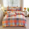 Autumn Winter Pure Cotton Brushed 4 Piece Bedding Set Simple Striped Thick Bed Sheet Duvet Cover All Cotton Bed Supplies 3 Piece Set With Pillowcase